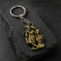Lord Radha Krishna Metal Keychain