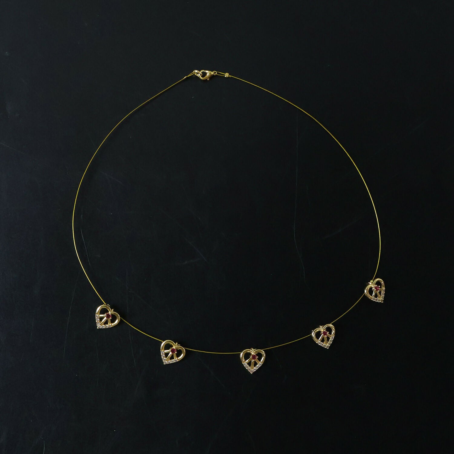 Love Drop Heart Necklace Elegant Ruby Heart Pendant Necklace for Women