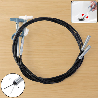 Flexible Spring Drain Cleaning Tool with Hand Grip (1 Pc / 196 Cm)
