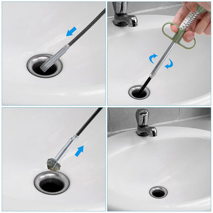 Flexible Spring Drain Cleaning Tool with Hand Grip (1 Pc / 89 Cm)