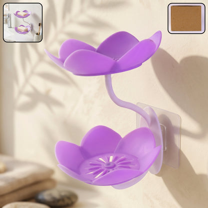 Flower shape double layer soap dish