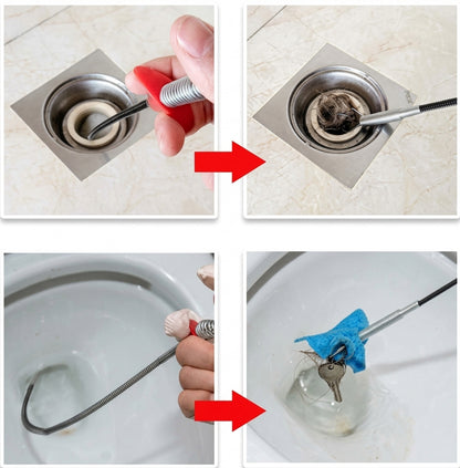 Premium Spring Drain Dredging Tool 63 Inch Sink Cleaner Claw Grabber (1 Pc)
