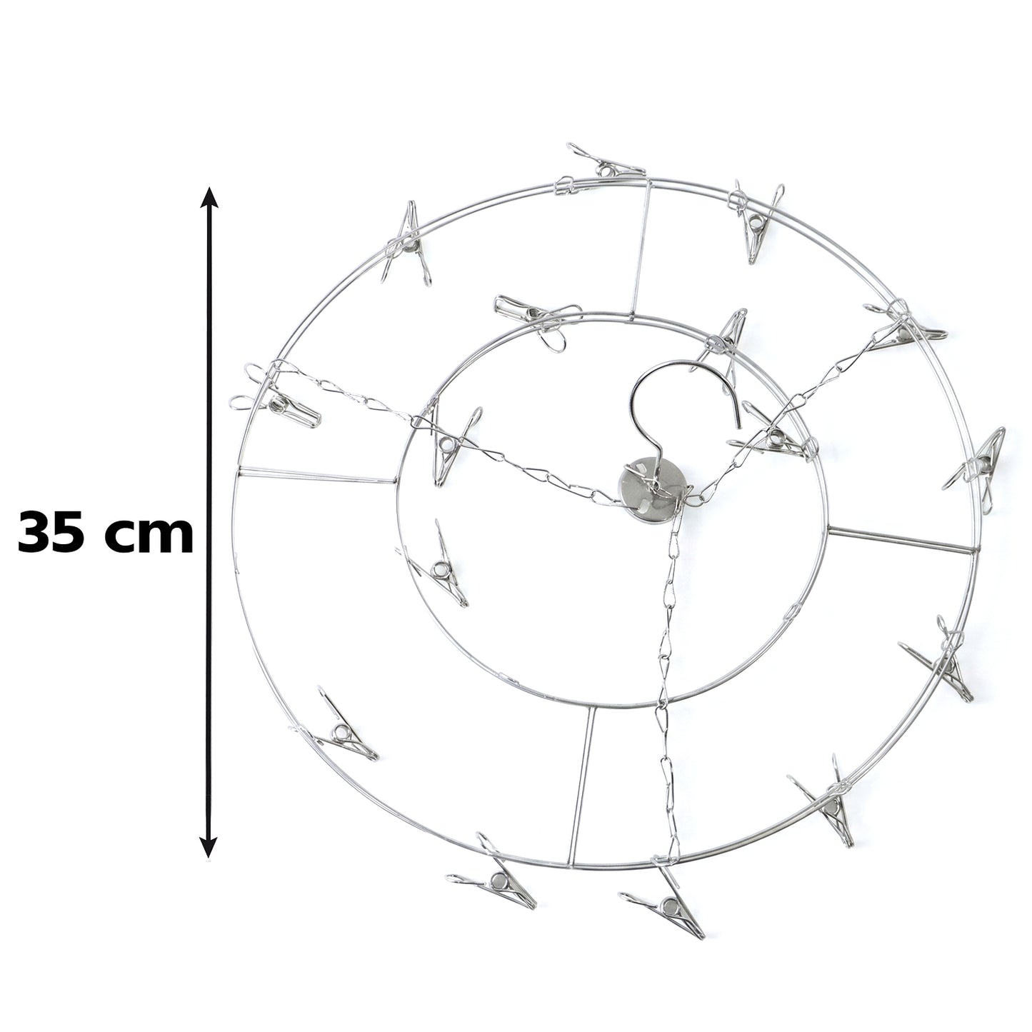 Stainless Steel Round Multi Clip Drying Hanger for Socks and Underwear (1 Pc)