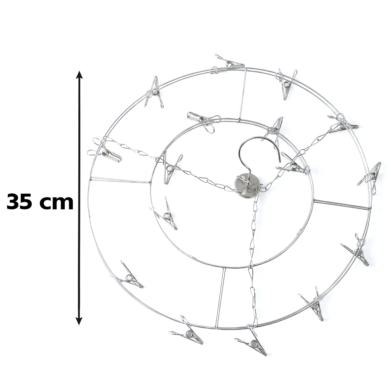 Stainless Steel Round Multi Clip Drying Hanger for Socks and Underwear (1 Pc)