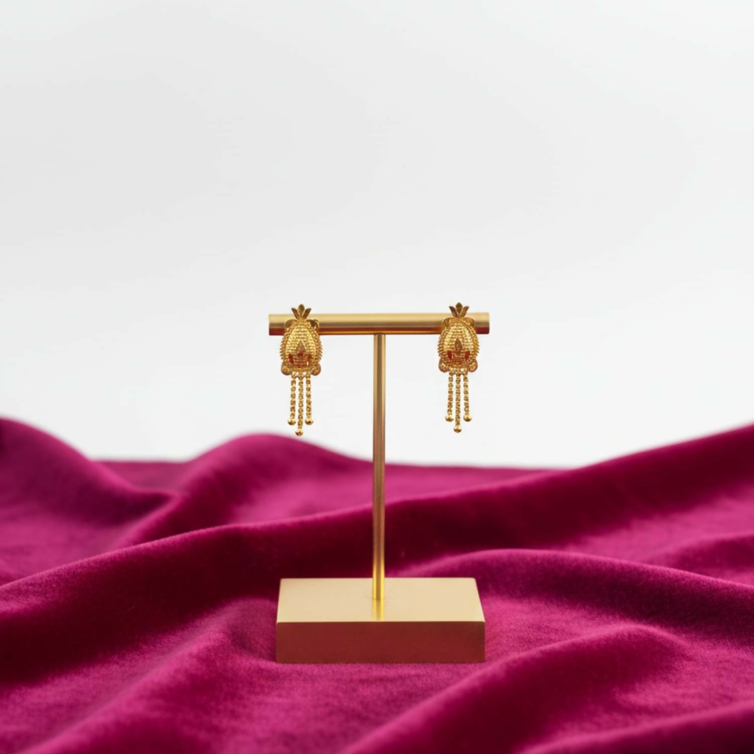 Nice 3 Line Golden Earrings for Women & Girls – Traditional Fancy Jewellery Gift