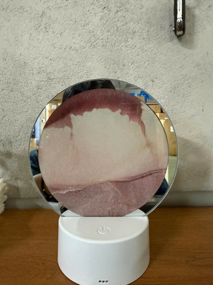 LED Round Static brown Sand Art Lamp | Ambient Decorative Night Light Home Decor