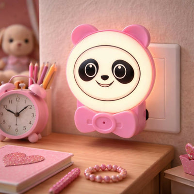 Cute Panda Plug In LED Night Light for Kids Room and Bedroom (Color may vary, 1 PC)