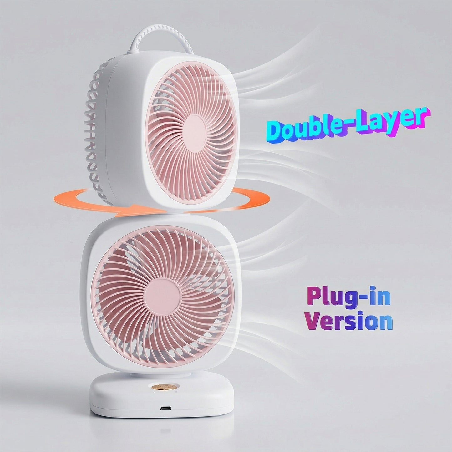 Portable rechargeable dual fan table unit