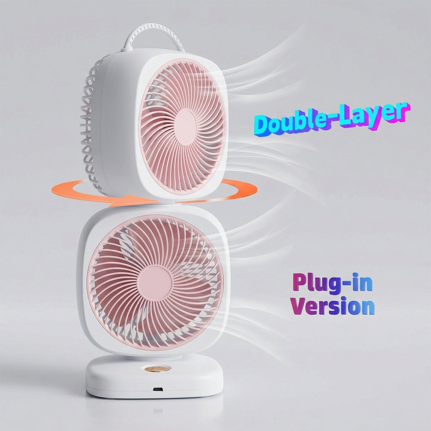 Portable rechargeable dual fan table unit
