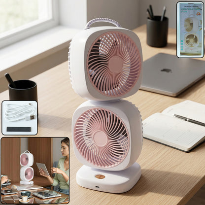 Dual layer desk fan front view