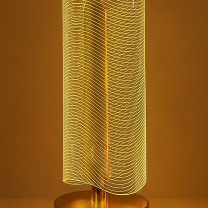 Luxury Wave Acrylic LED Table Lamp Golden for Bedroom & Living Room