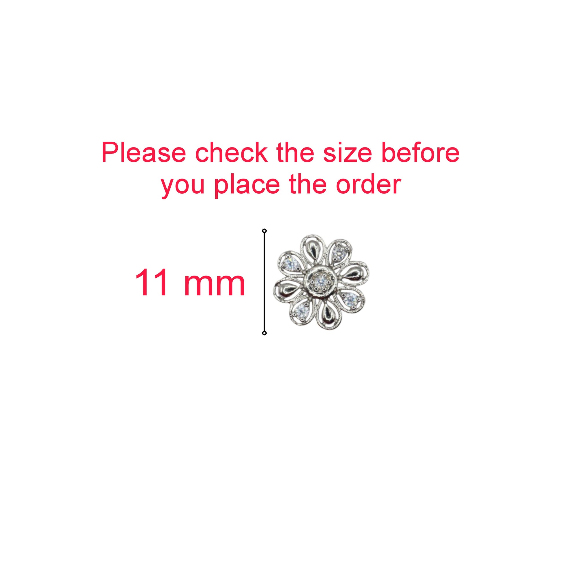 Dainty Silver Flower Stud Earrings with AD for women and girls