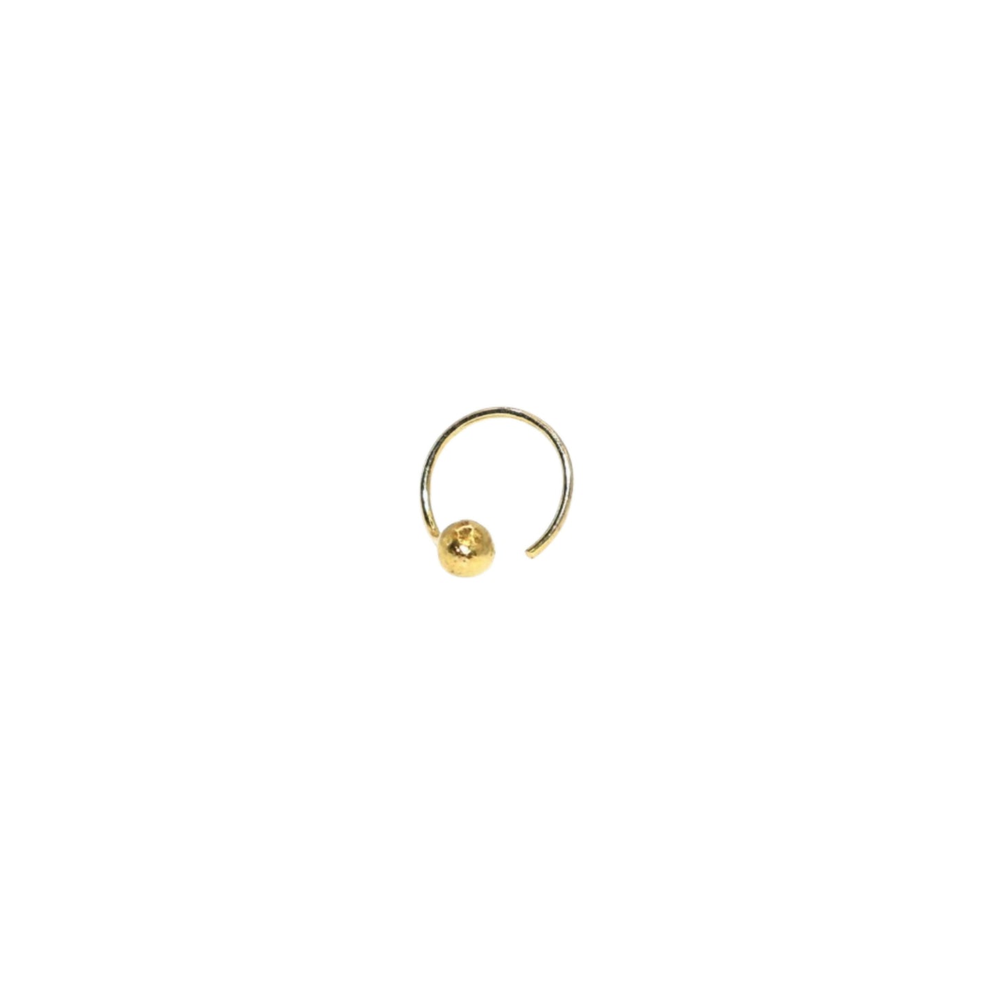 Gold Seamless Nosering Laung Koka Nathni Minimalist Ball Hoop Piercing