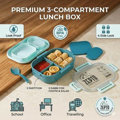 Side view showing secure locking mechanism of ZEPTO lunch box