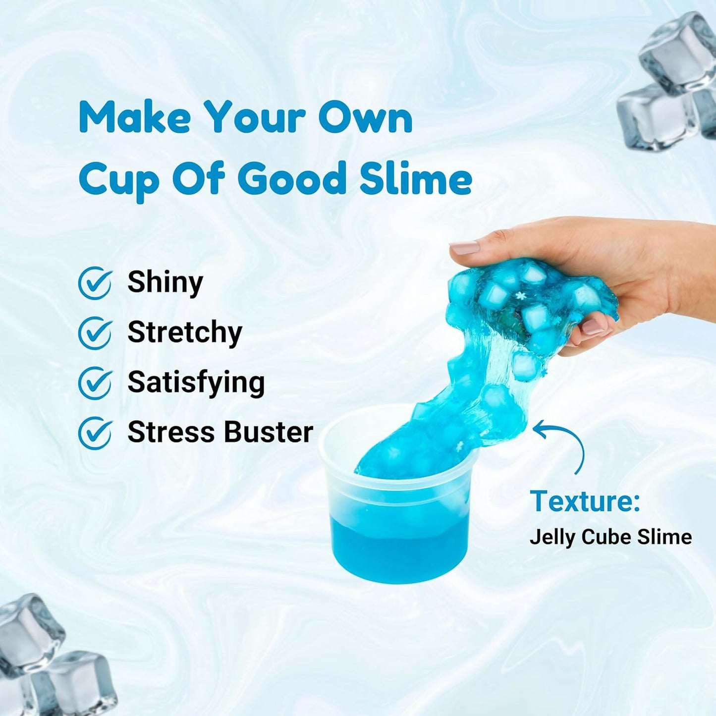 Icepop Jelly Cube Slime Making Kit for Kids – DIY Tubbie Slime Kit with Activator