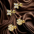 Floral Gold Flat Back Stud Earrings – Comfortable Dainty Pair