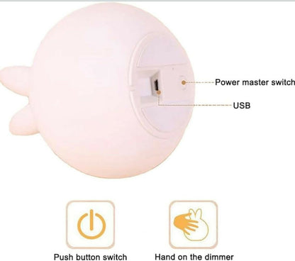 Cute Silicone Bunny Night Lamp – Color Changing LED Bedside Kids Light