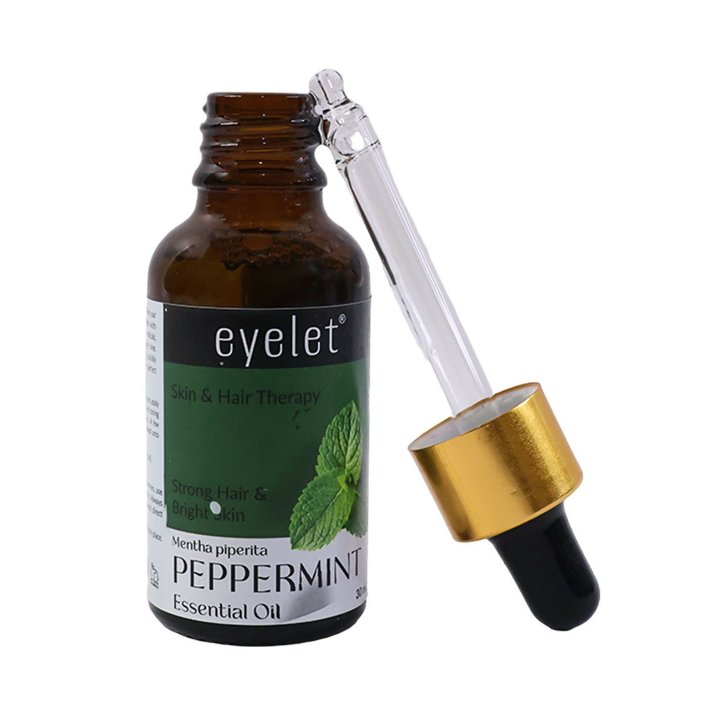 Eyelet Peppermint Essential Oil for Strong Hair & Bright Skin Fresh Mint Aroma Oil with Dropper (30Ml)