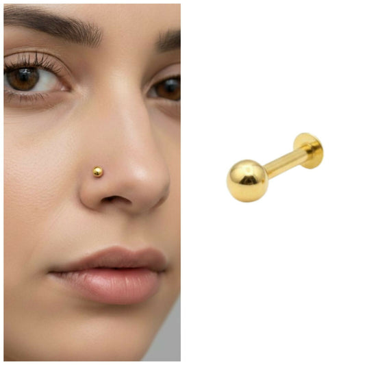 Gold pated Back Nose Stud Laung Koka Nathni for women and girls