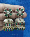 White Beads Multi Jhumka – Elegant Traditional Earrings