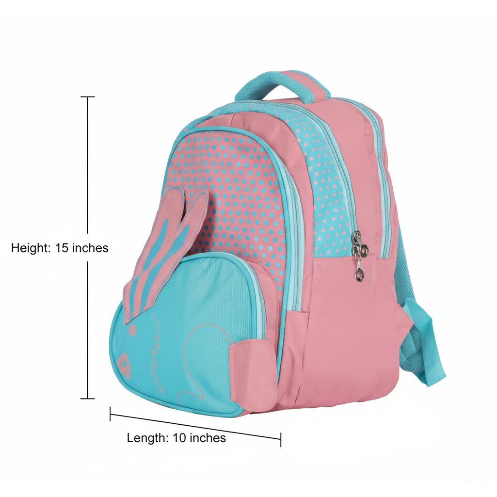Back view of kids backpack demonstrating breathable and padded back support