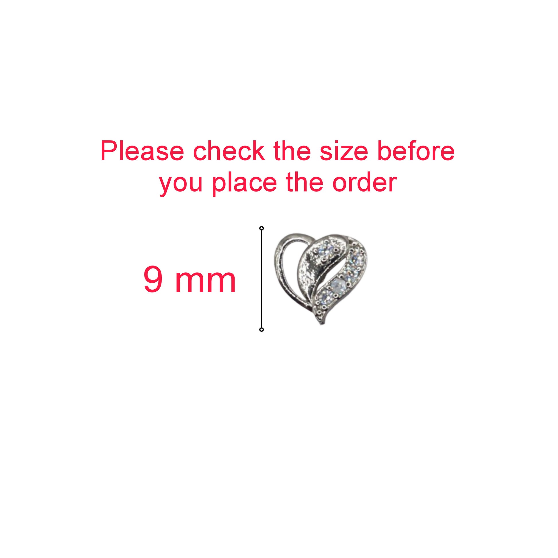 Sterling Silver Heart Stud Earrings with AD for women and girls