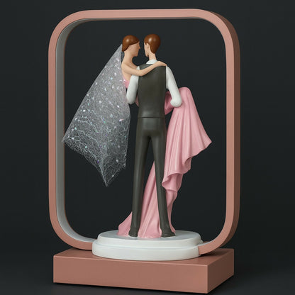 Romantic Couple LED Night Lamp | Bride & Groom Figurine with Soft Warm Light | Wedding Anniversary, Valentine Gift, Home Decor Table Lamp for Bedroom & Living Room