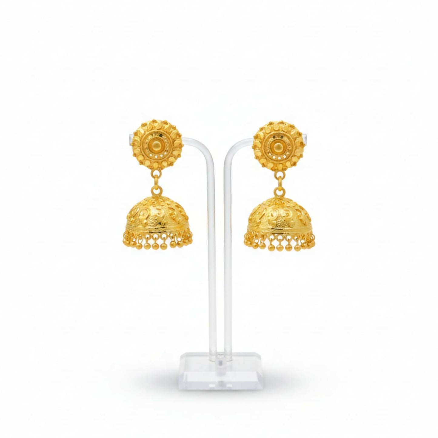 Elegant Golden Jhumka Earrings for Women & Girls – Traditional Fancy Jewellery