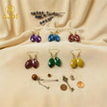 Multicolor Marble-Pattern Kati Earrings – Pack of 6 Stylish Drops