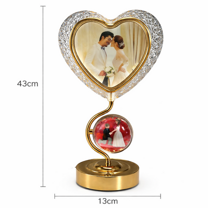 Heart Shape LED Photo Frame Lamp with Dual Display Table Light