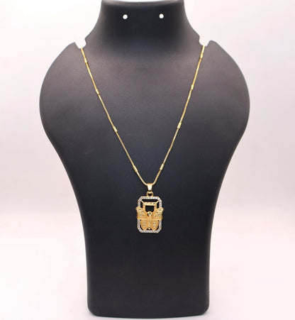 Gold pendant AD Butterfly Rectangle Pendant Necklace For women and girls