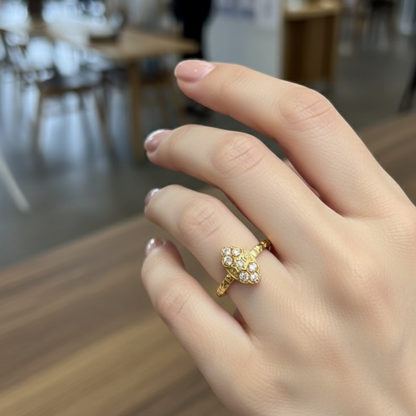 Elegant Gold-Tone Designer Ring – Pack of 6 (Mix Collection)