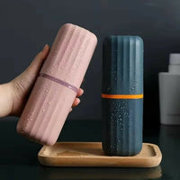 Capsule Shape Travel Toothbrush Toothpaste Case Holder (pack of 2)