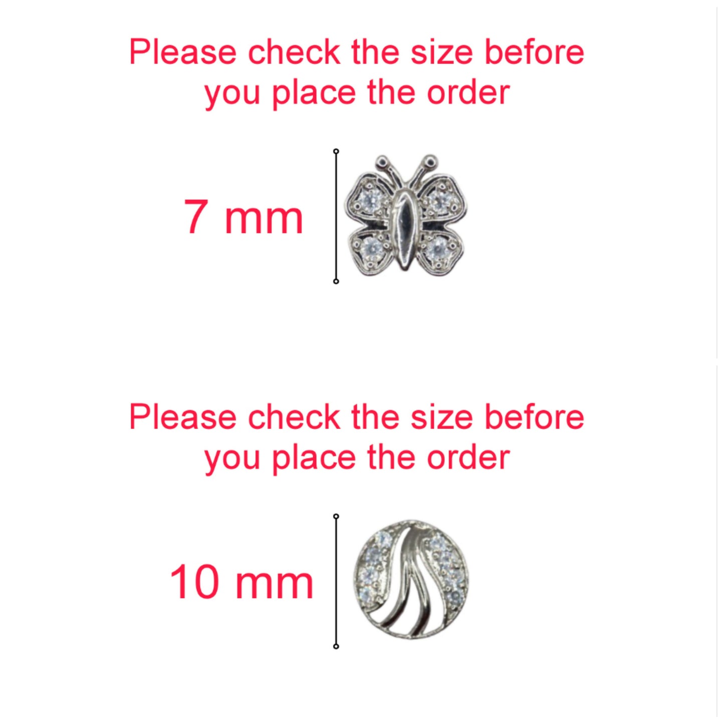 Both pairs of silver plated American Diamond stud earrings displayed together on white background