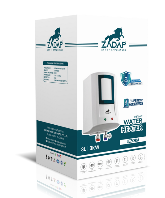 ZADAP 3kW Instant Geyser 4 Way Safety (3L)