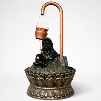 Lord Shiv Tabletop Water Fountain for Home Temple & Living Room Decor