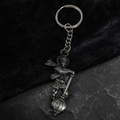 Black Metal Hanuman Keychain for Bike Car Keys & Stylish Spiritual Accessory