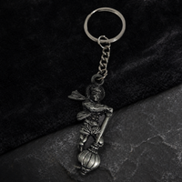 Black Metal Hanuman Keychain for Bike Car Keys & Stylish Spiritual Accessory