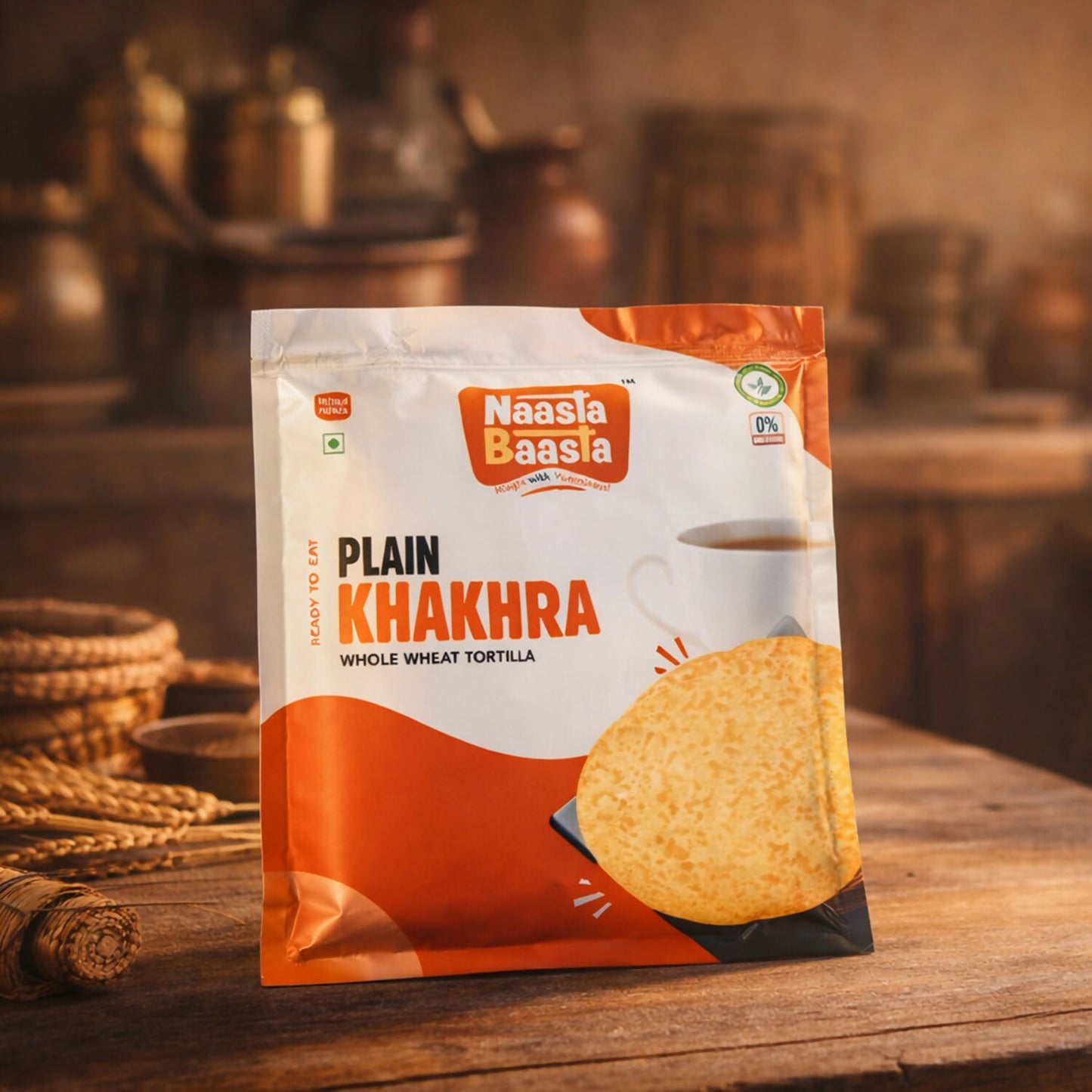 Naasta Baasta Plain Khakhra - Fiber Rich Crispy Daily Snack (200 Gm)