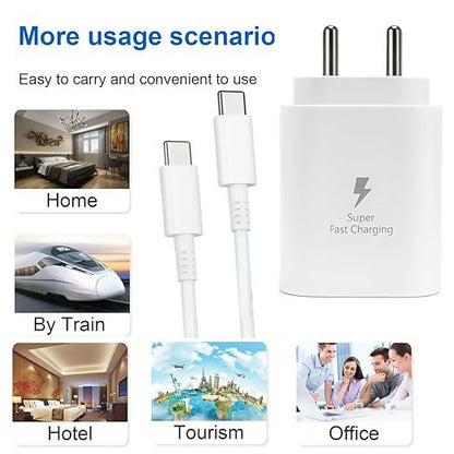 Uniteq 25W Type C Fast Charger Adapter with Cable PD USB C Charger (White)