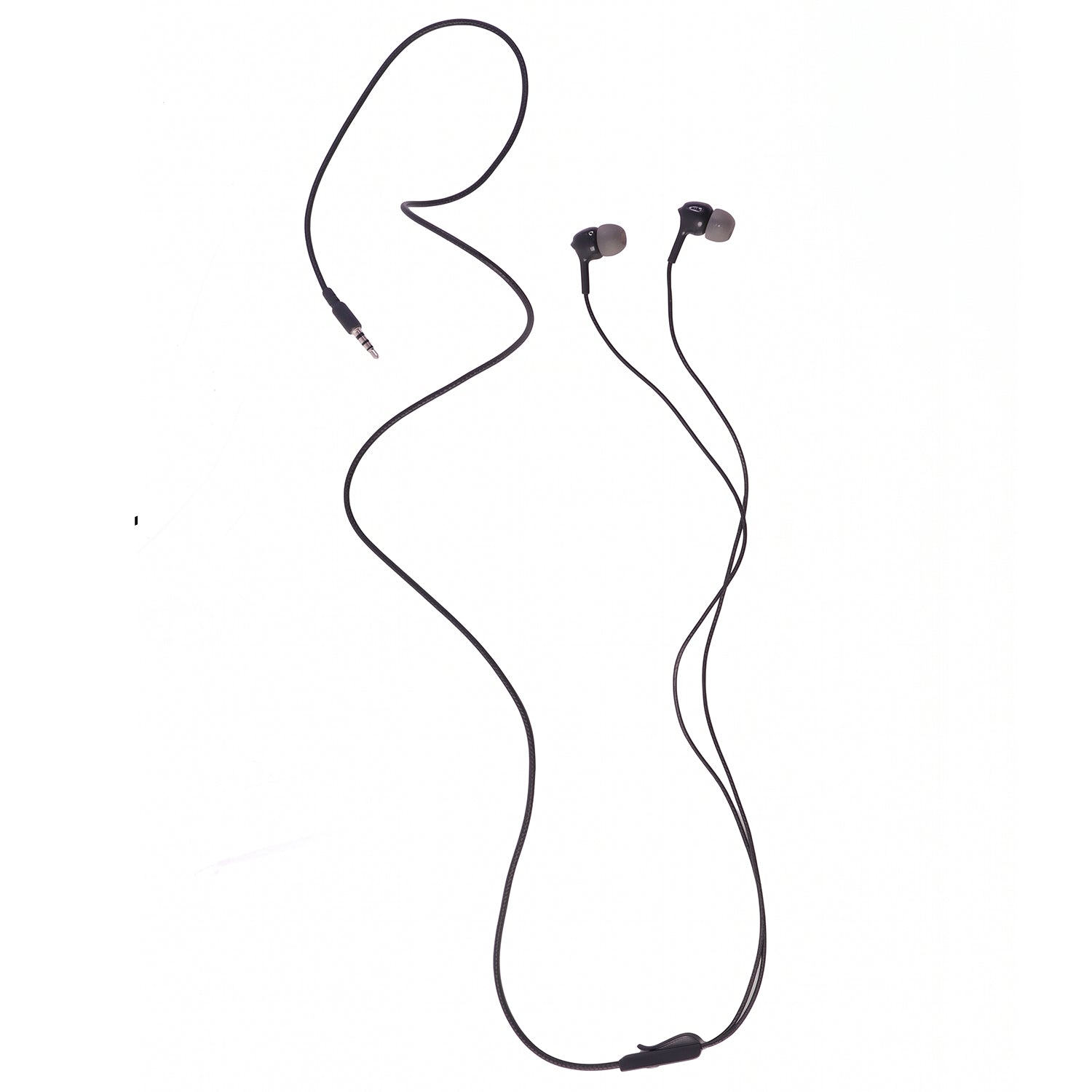 Premium wired earphones with 3.5mm jack laid flat