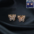 Butterfly Design CZ Stone Stud Earrings – Elegant Sparkle for Women