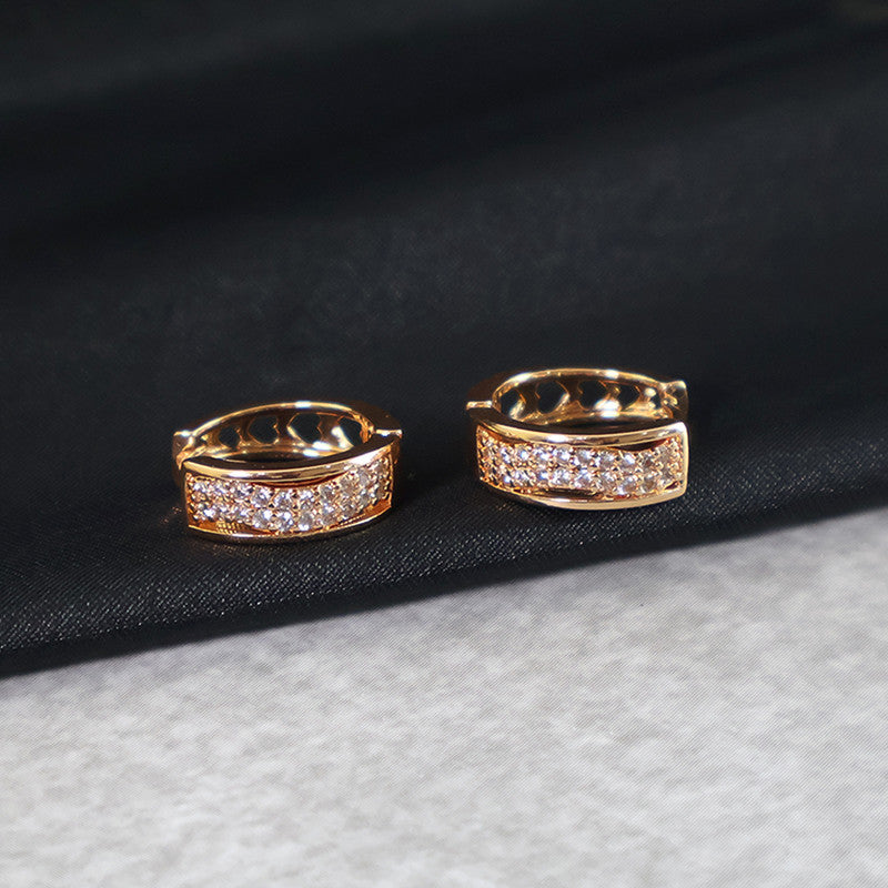 Elegant CZ Stone Encrusted Hoop Earrings for Women