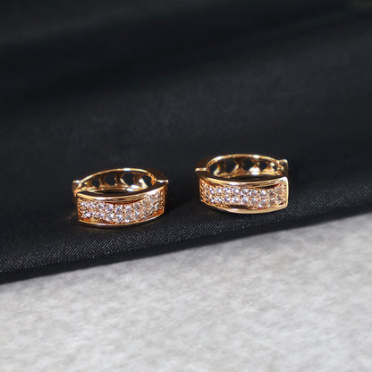 Elegant CZ Stone Encrusted Hoop Earrings for Women