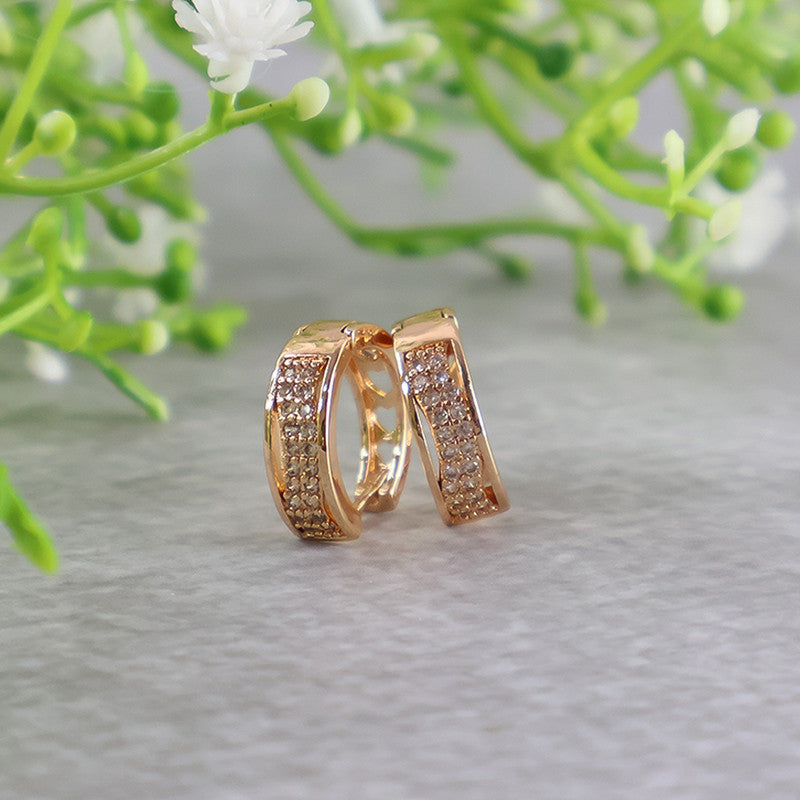 Elegant CZ Stone Encrusted Hoop Earrings for Women