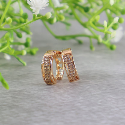 Elegant CZ Stone Encrusted Hoop Earrings for Women