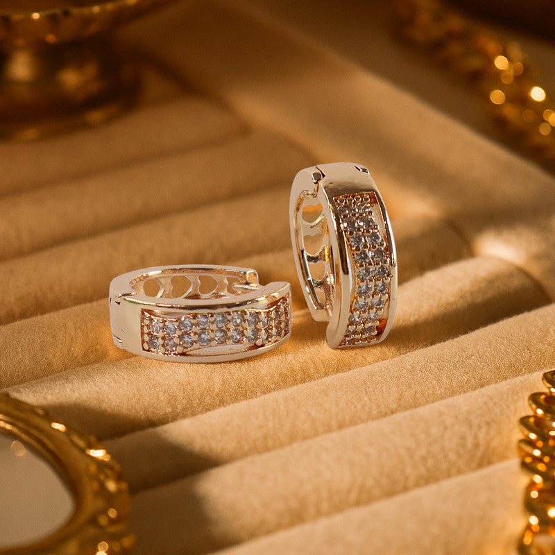Elegant CZ Stone Encrusted Hoop Earrings for Women