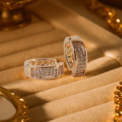 Elegant CZ Stone Encrusted Hoop Earrings for Women