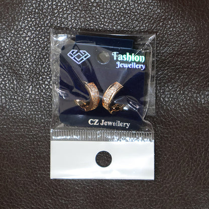 Elegant CZ Stone Encrusted Hoop Earrings for Women