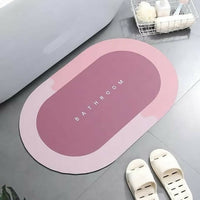 Premium Soft Anti-Slip Bathroom Floor Mat for Home – Quick Dry Water Absorbent Bath Rug with Non-Slip Rubber Backing, Modern Oval Design in Multicolor Shades – Washable Bathroom Mat for Home, Hotel & Spa Use